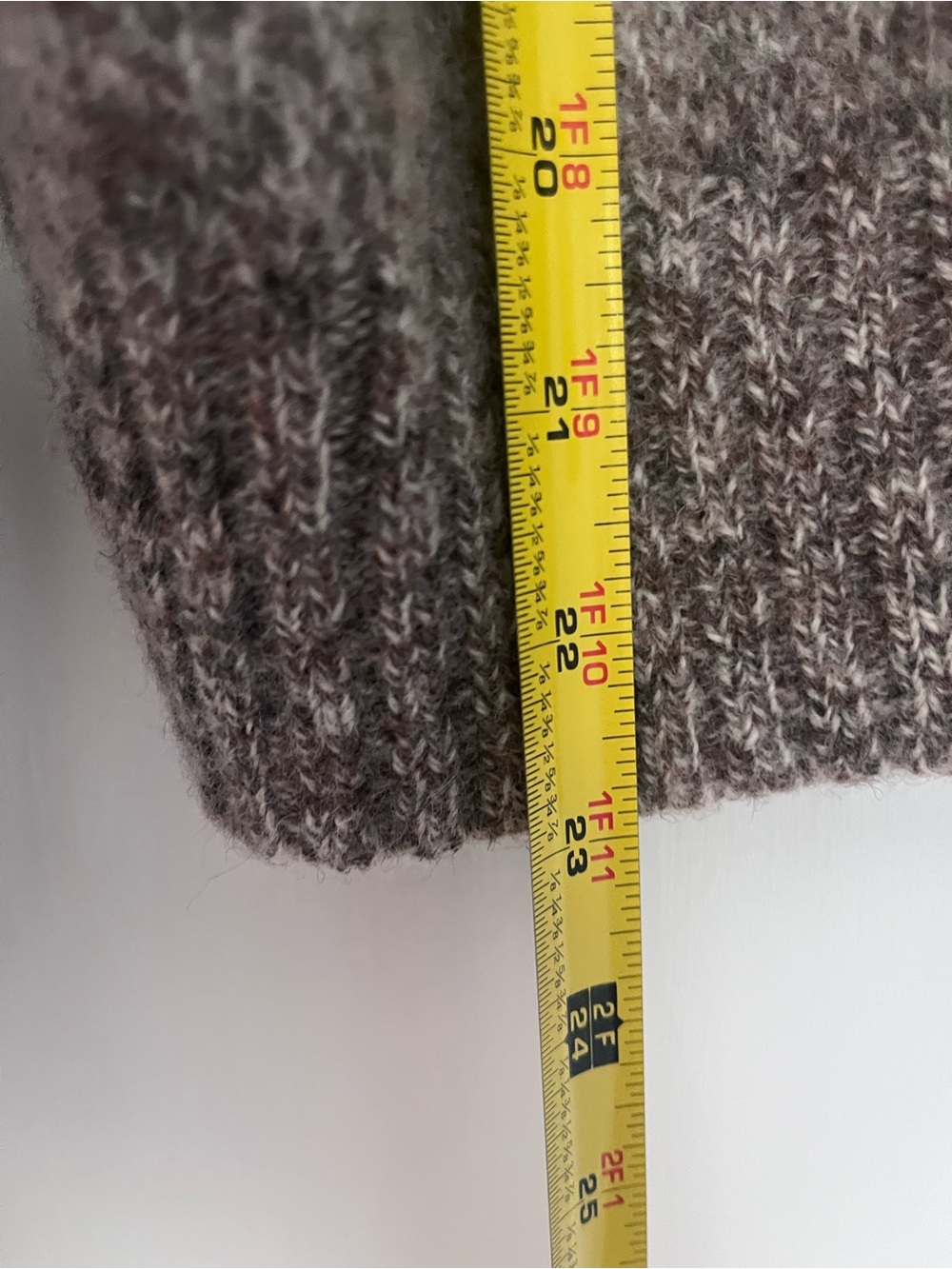 Women's Gray/Taupe Crewneck Shetland Wool Sweater - Picture 6 of 7